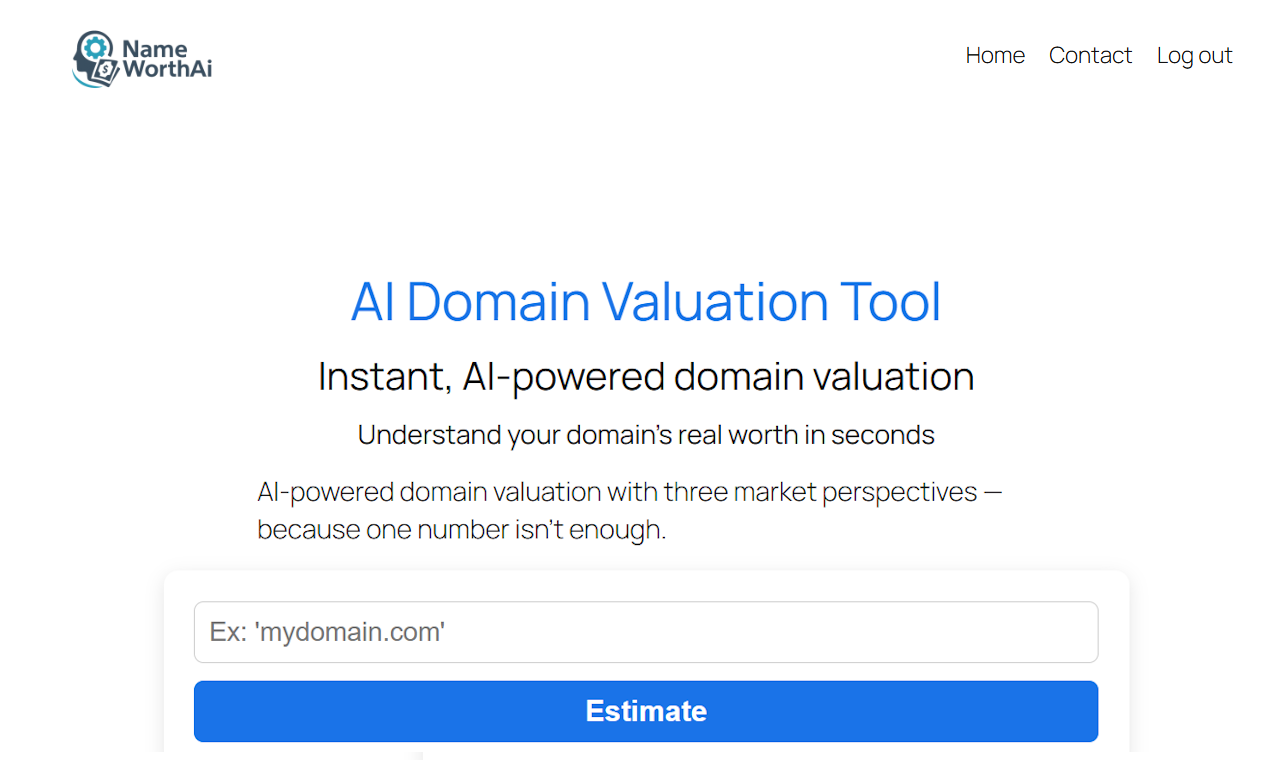 NameWorth AI — Domain Valuation Tool screenshot 1