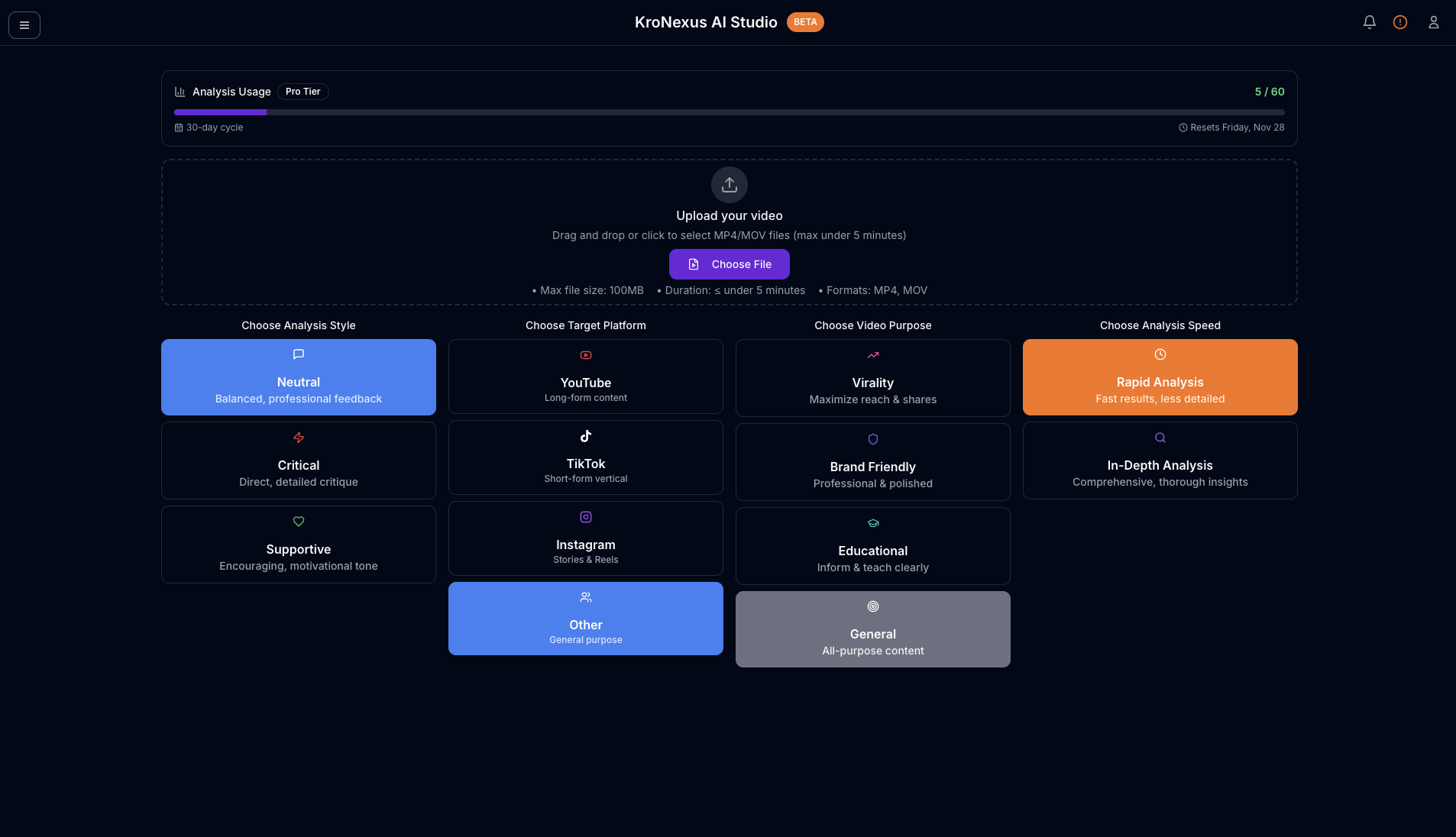Video Analysis Studio - KroNexus AI screenshot 2