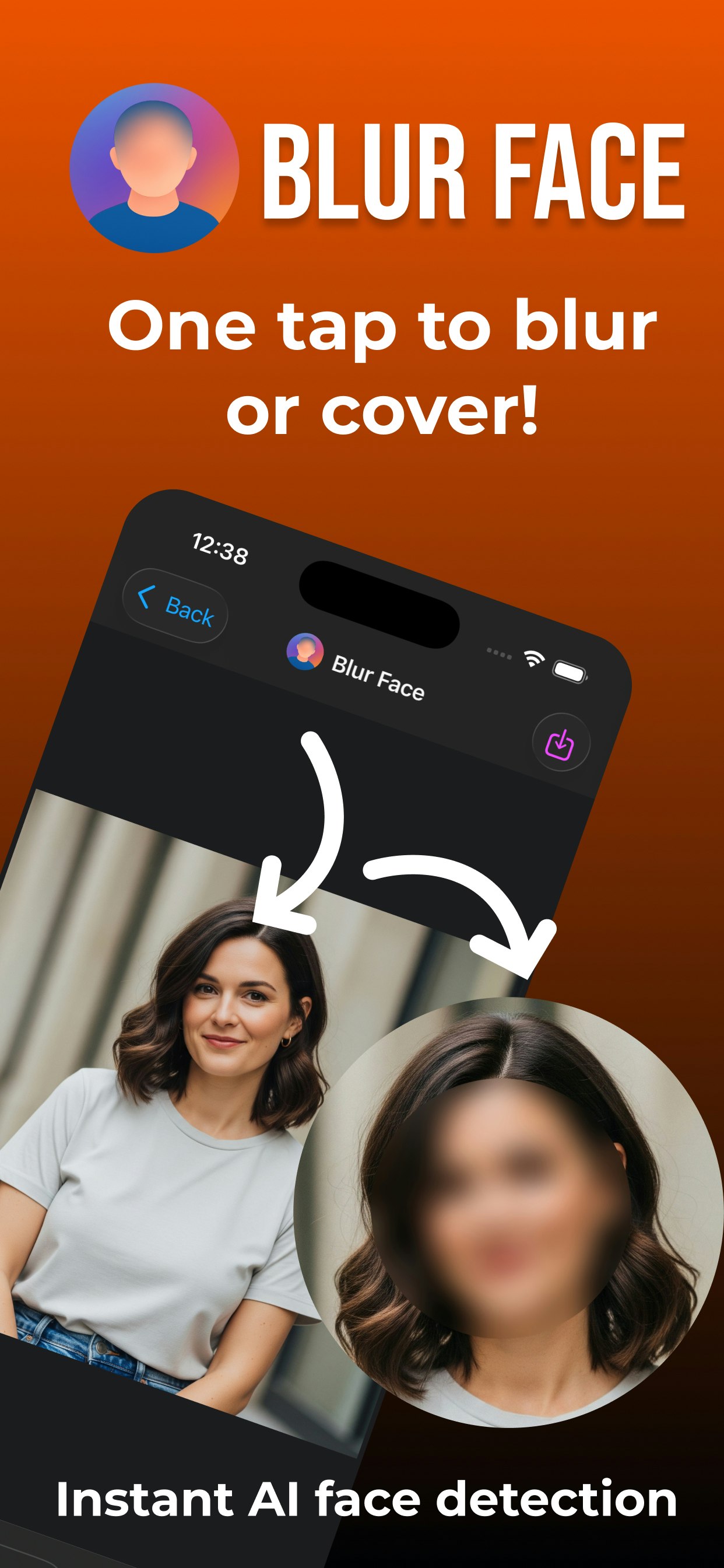 Blur Face - photo & video - iOS, Android screenshot 2