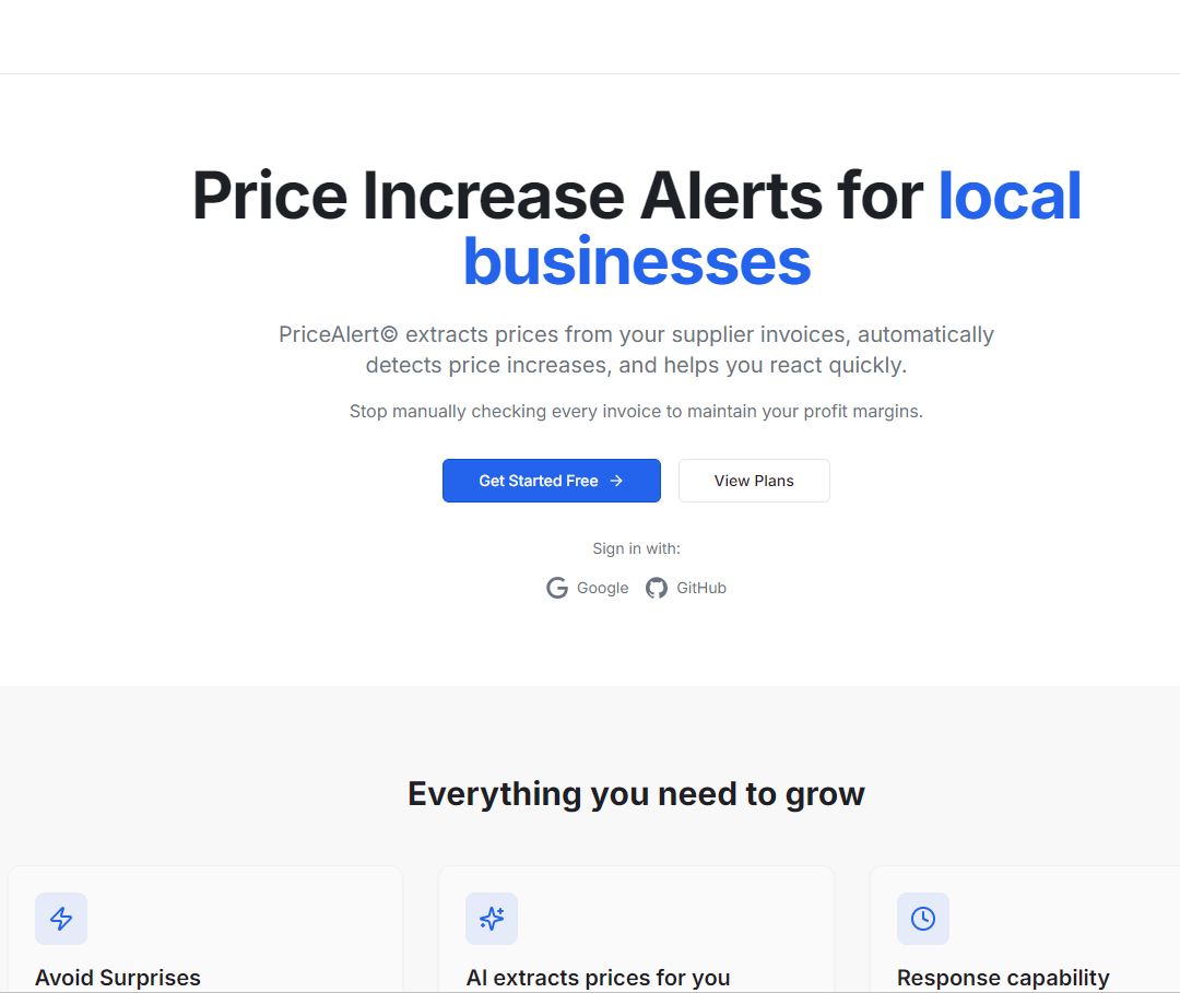 Pricealert. Alertas de subidas de Precio