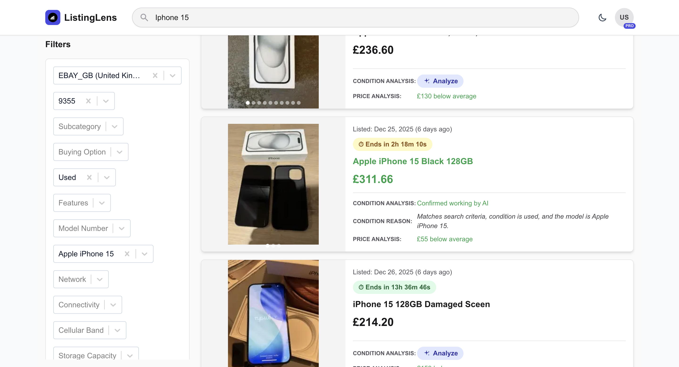 ListingLens - Real-time eBay Price Intel screenshot 4