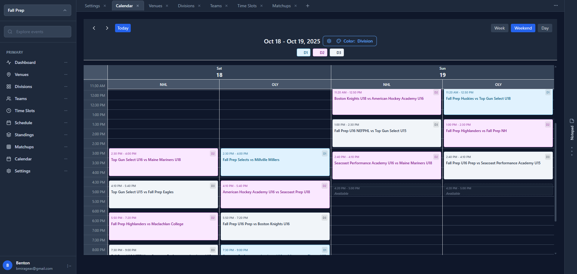 MySportScheduling screenshot 3