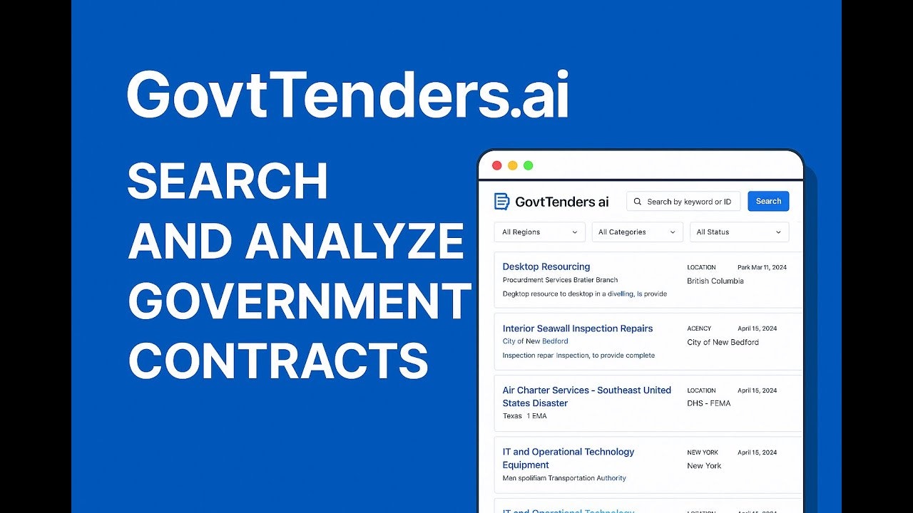 GovtTenders AI Search screenshot 1