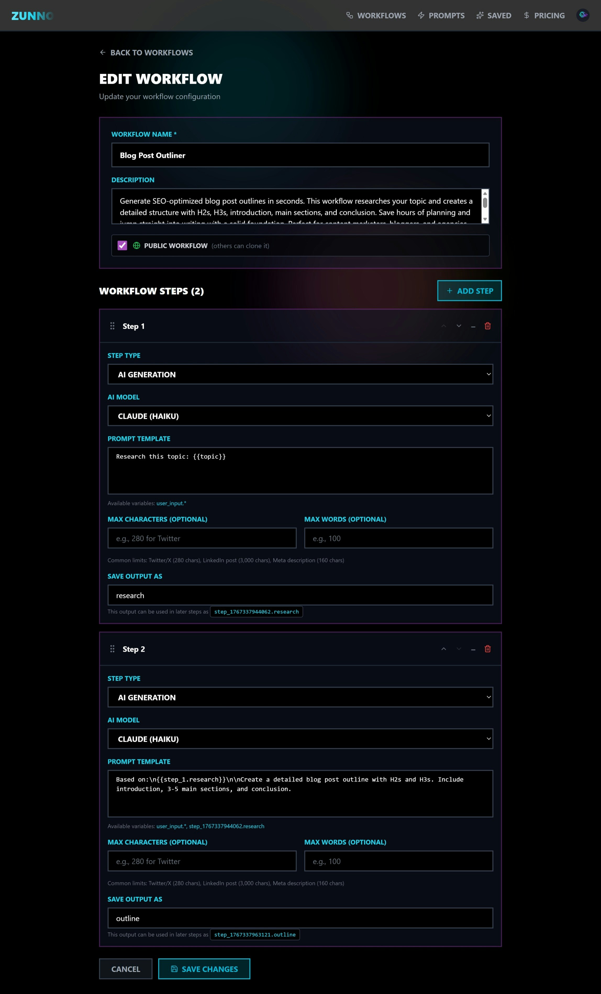 ZUNNO screenshot 2