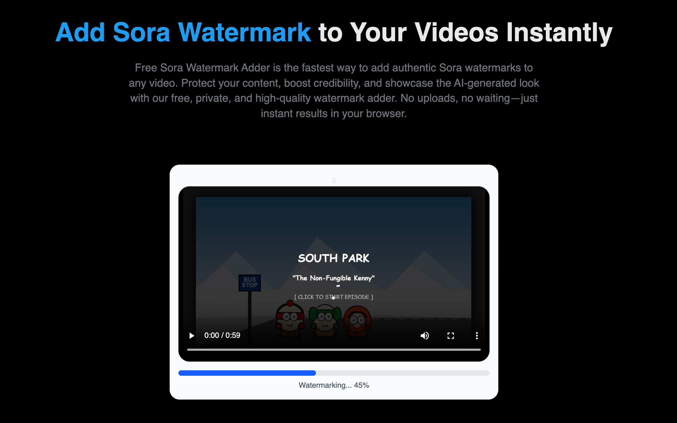 Free Sora Watermark Adder screenshot 1
