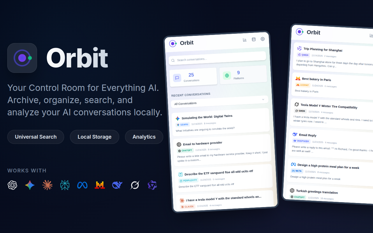 Orbit - AI Conversation Archive screenshot 2