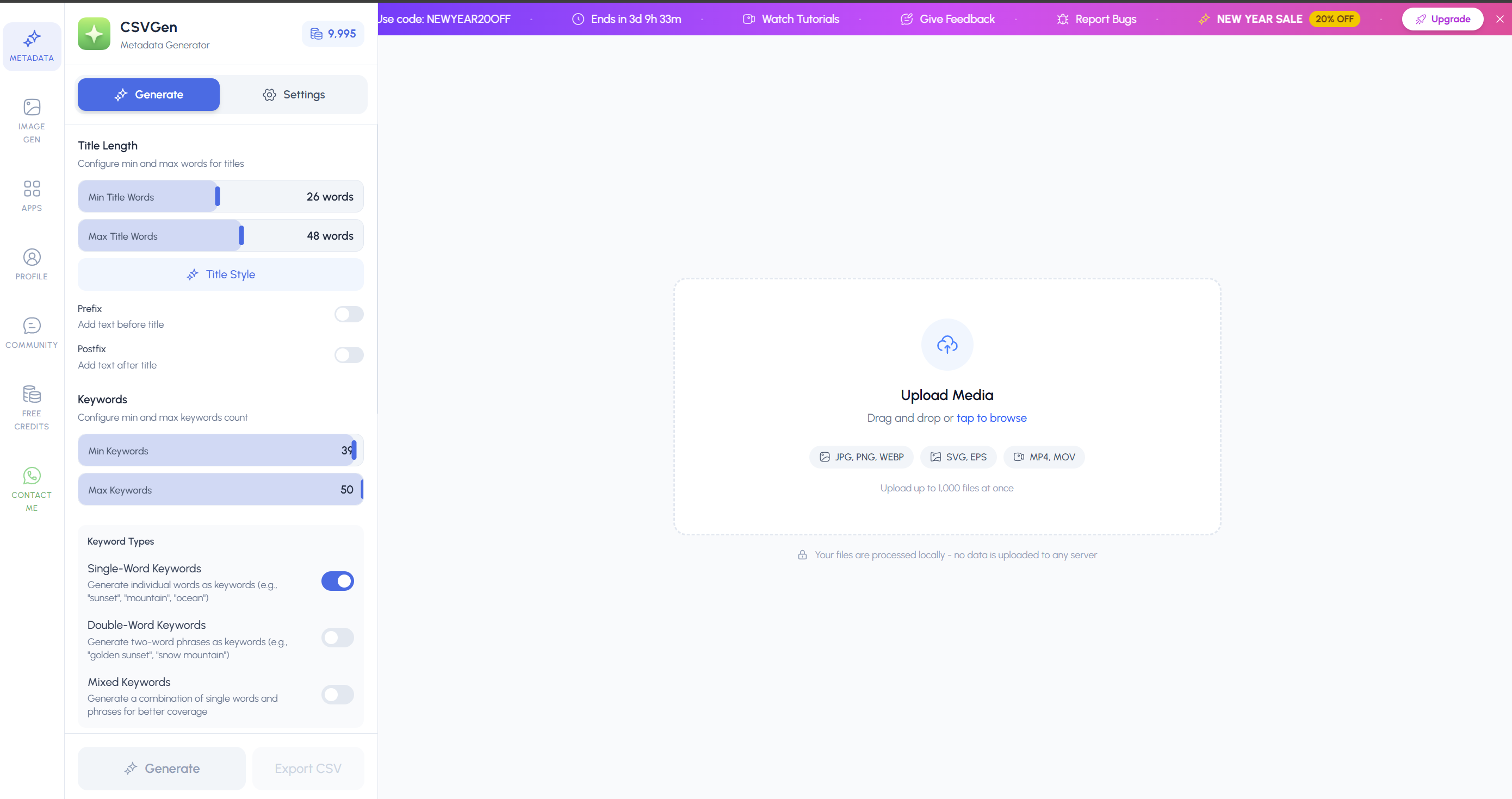 CSVGen screenshot 2