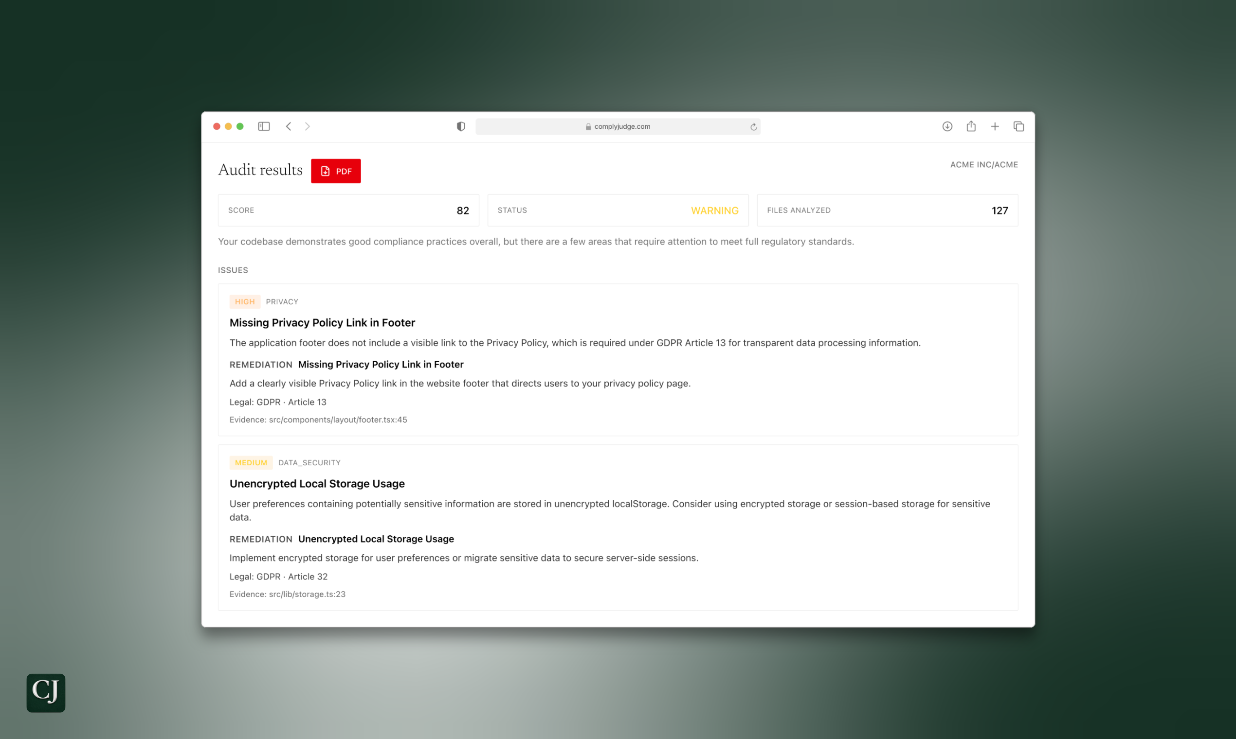 ComplyJudge screenshot 6