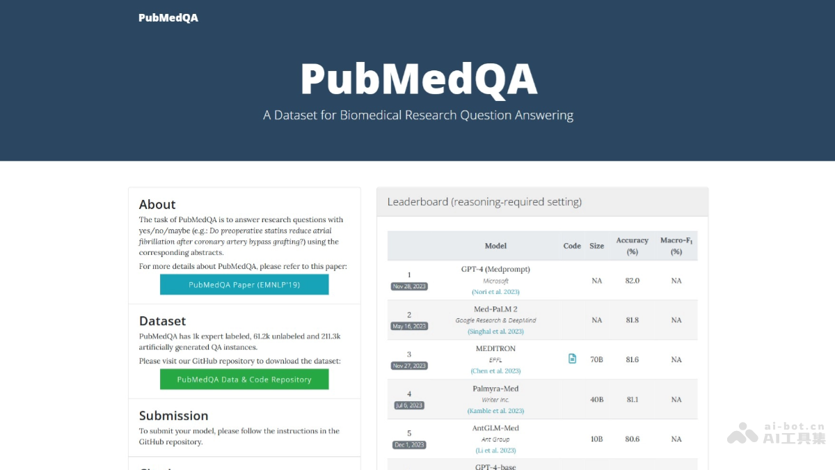 PubMedQA screenshot 1
