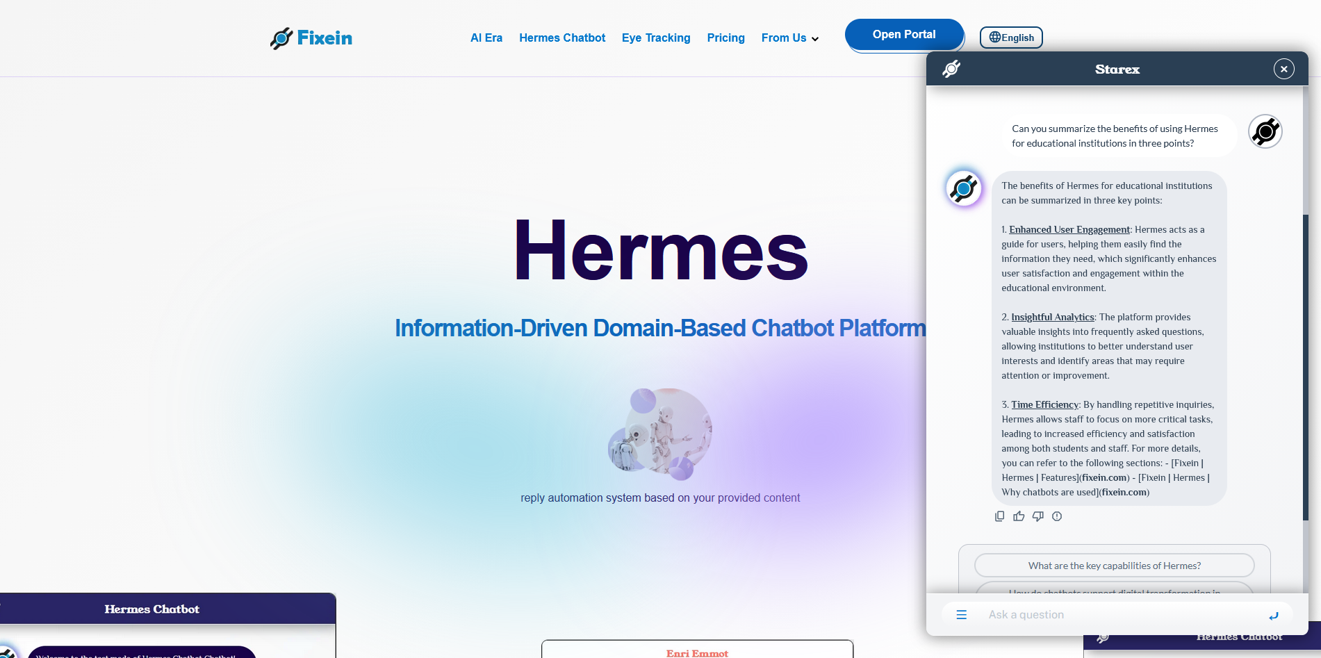 Fixein Hermes Chatbot screenshot 9