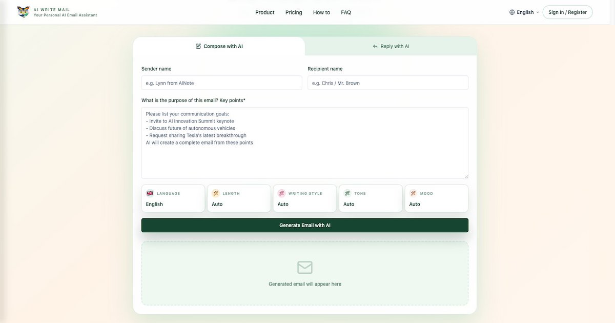 AIWriteMail screenshot 1