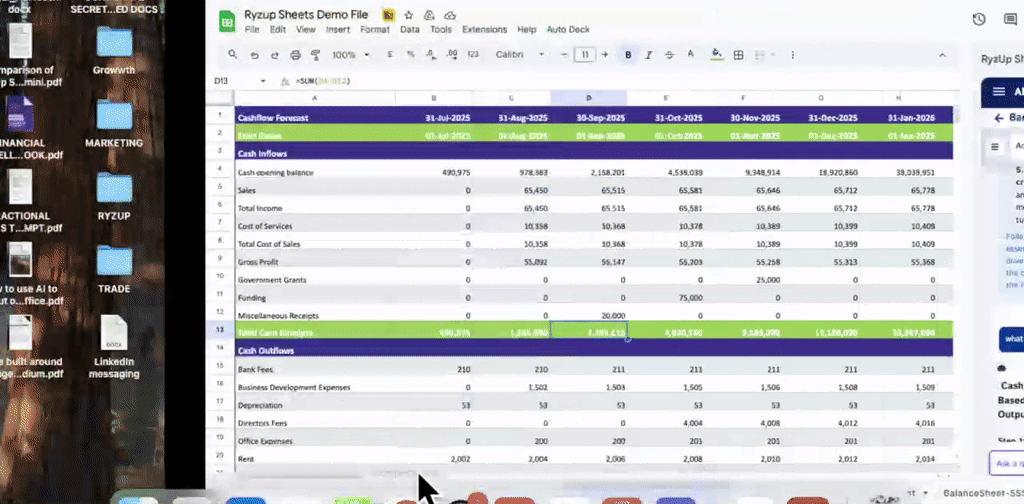 ryzup sheets  screenshot 1