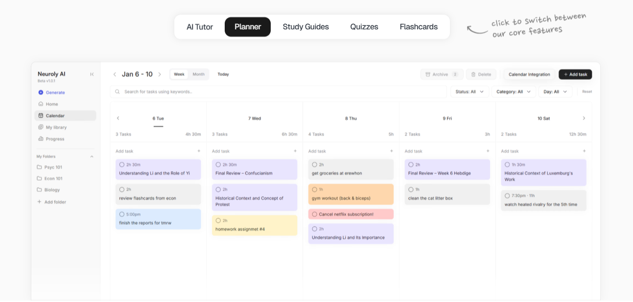Neuroly AI Study Copilot & Planner screenshot 4