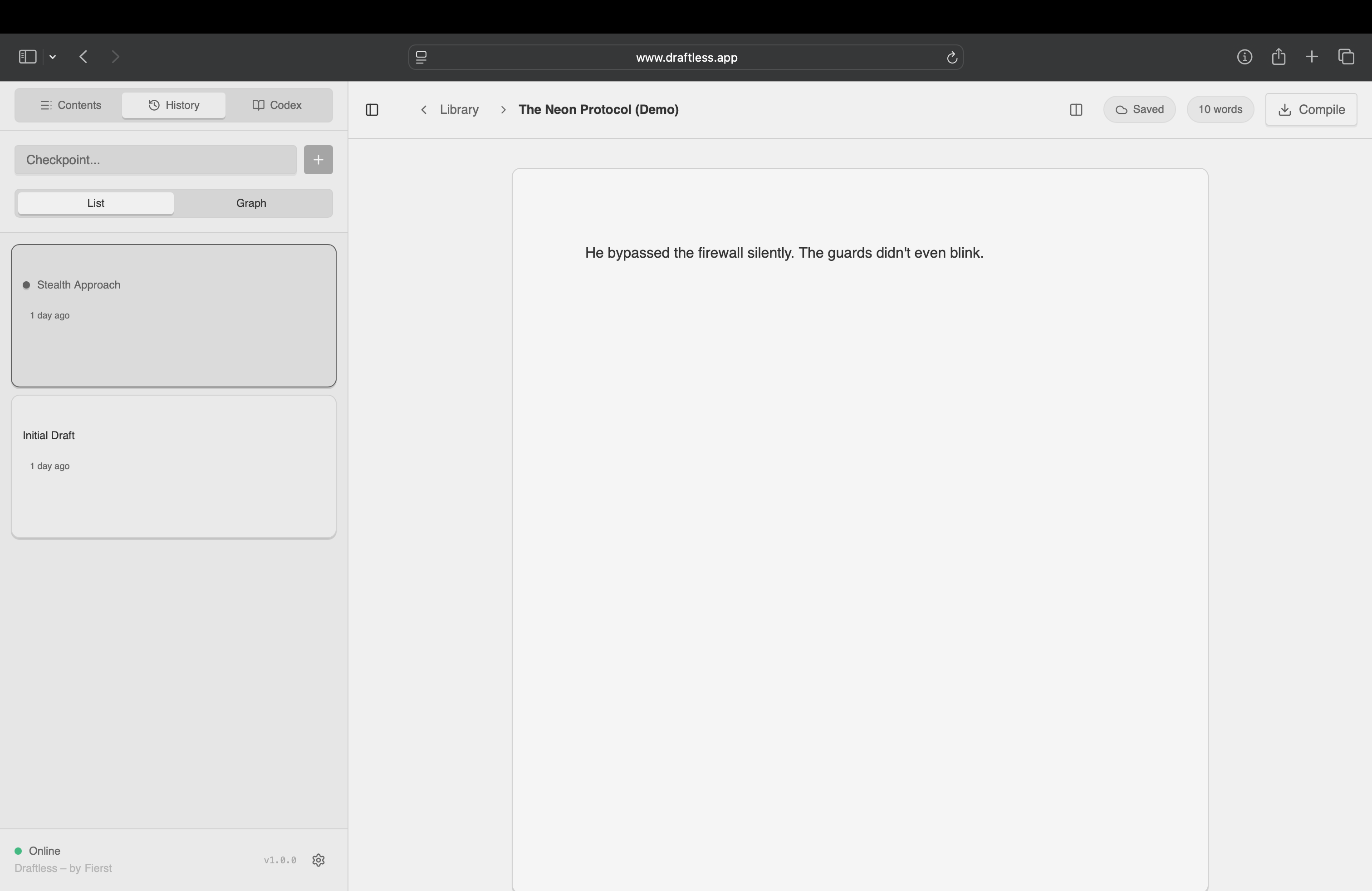 Draftless screenshot 3