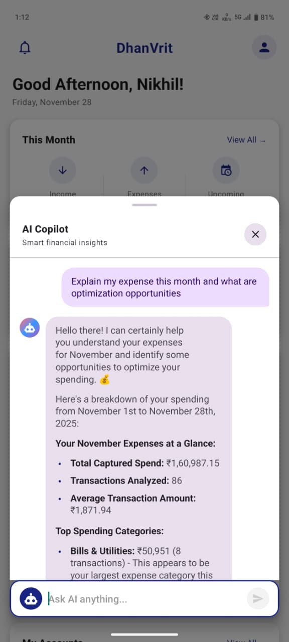 DhanVrit AI screenshot 1