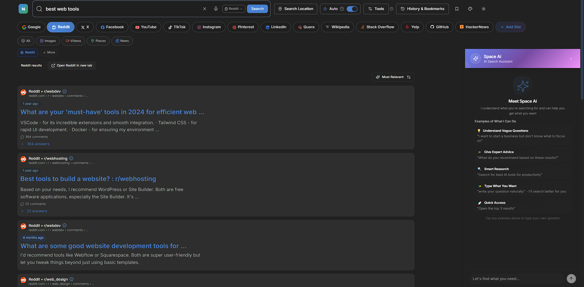 SpaceSearch screenshot 1