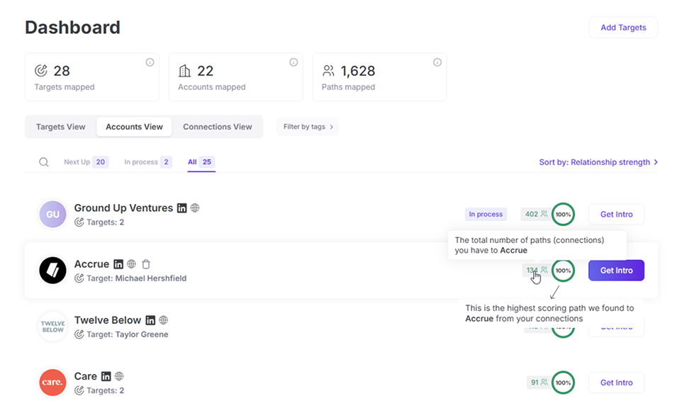 Draftboard Warm Intro Agent screenshot 2