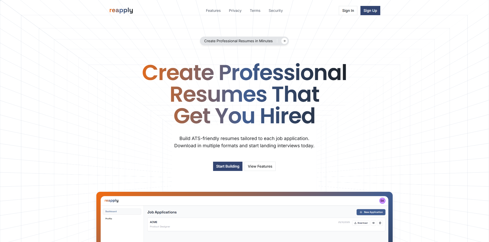 reapply.today screenshot 1