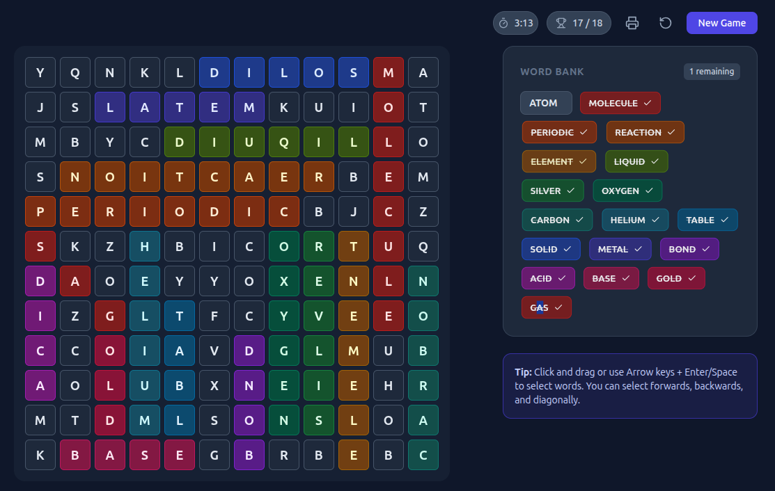 Free Word Search Games screenshot 1