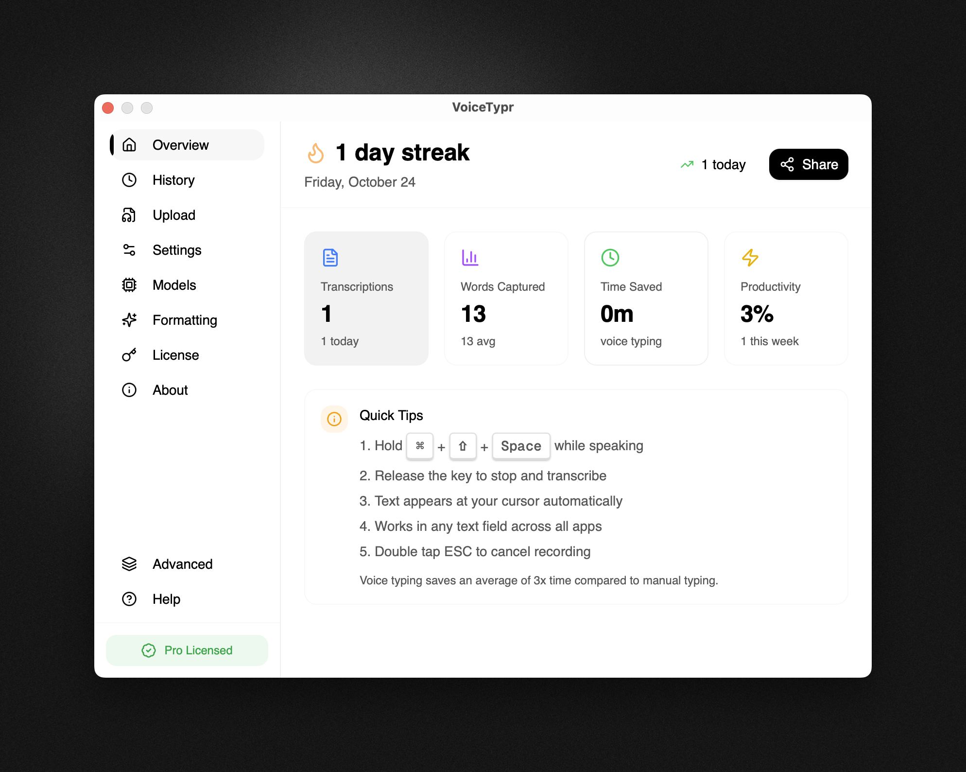 Voicetypr screenshot 1
