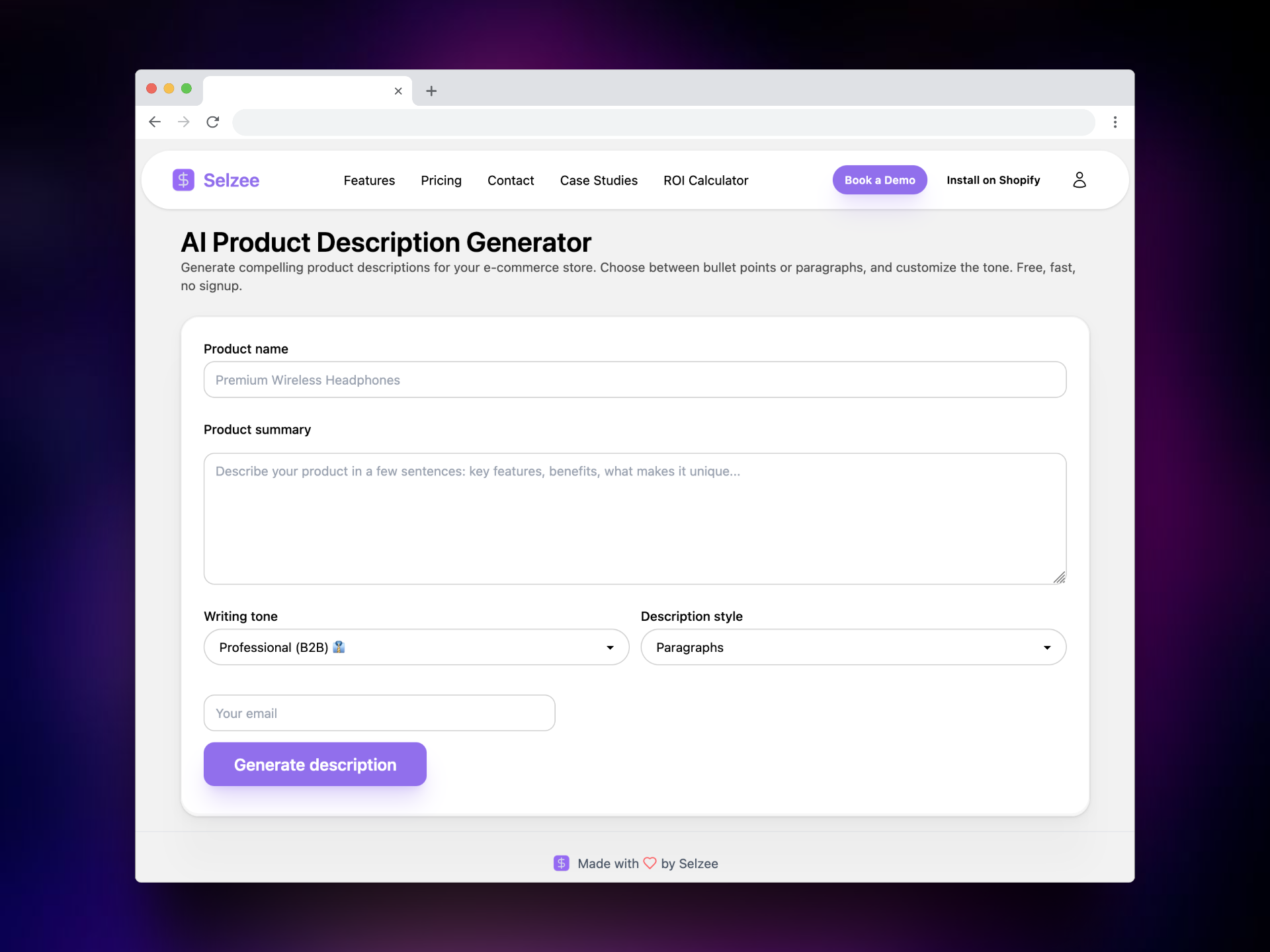 Product Description Generator screenshot 1