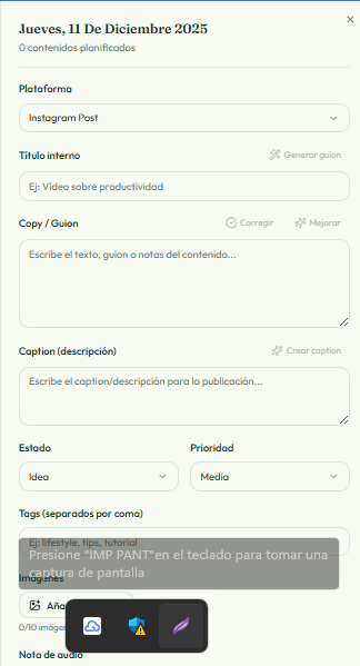 RRSS PLANNER screenshot 2