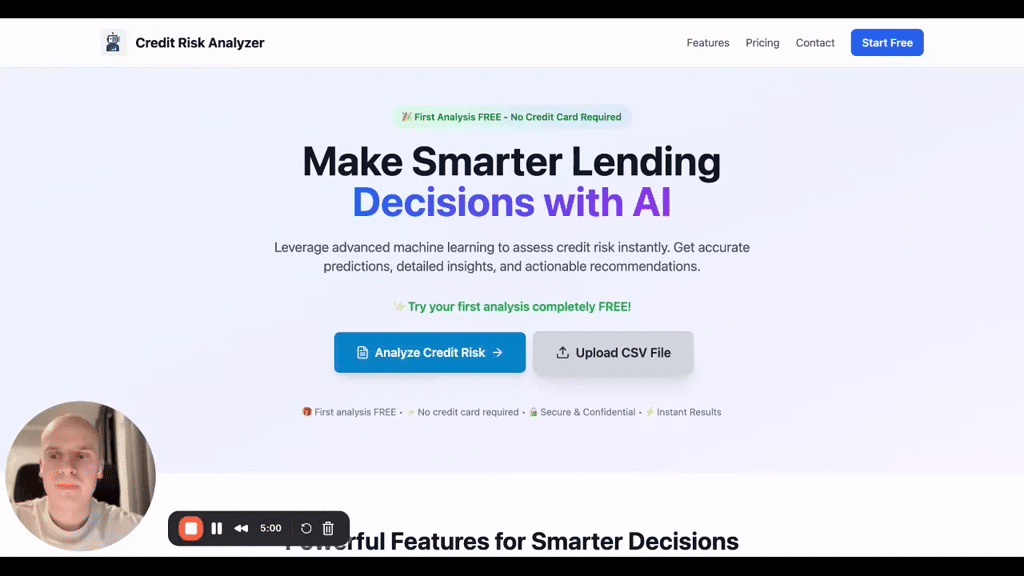 AI credit risk analyser screenshot 1