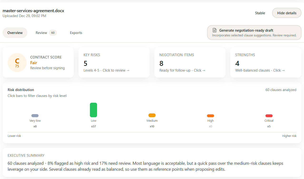 ClearSigna - AI Contract Analysis  screenshot 4