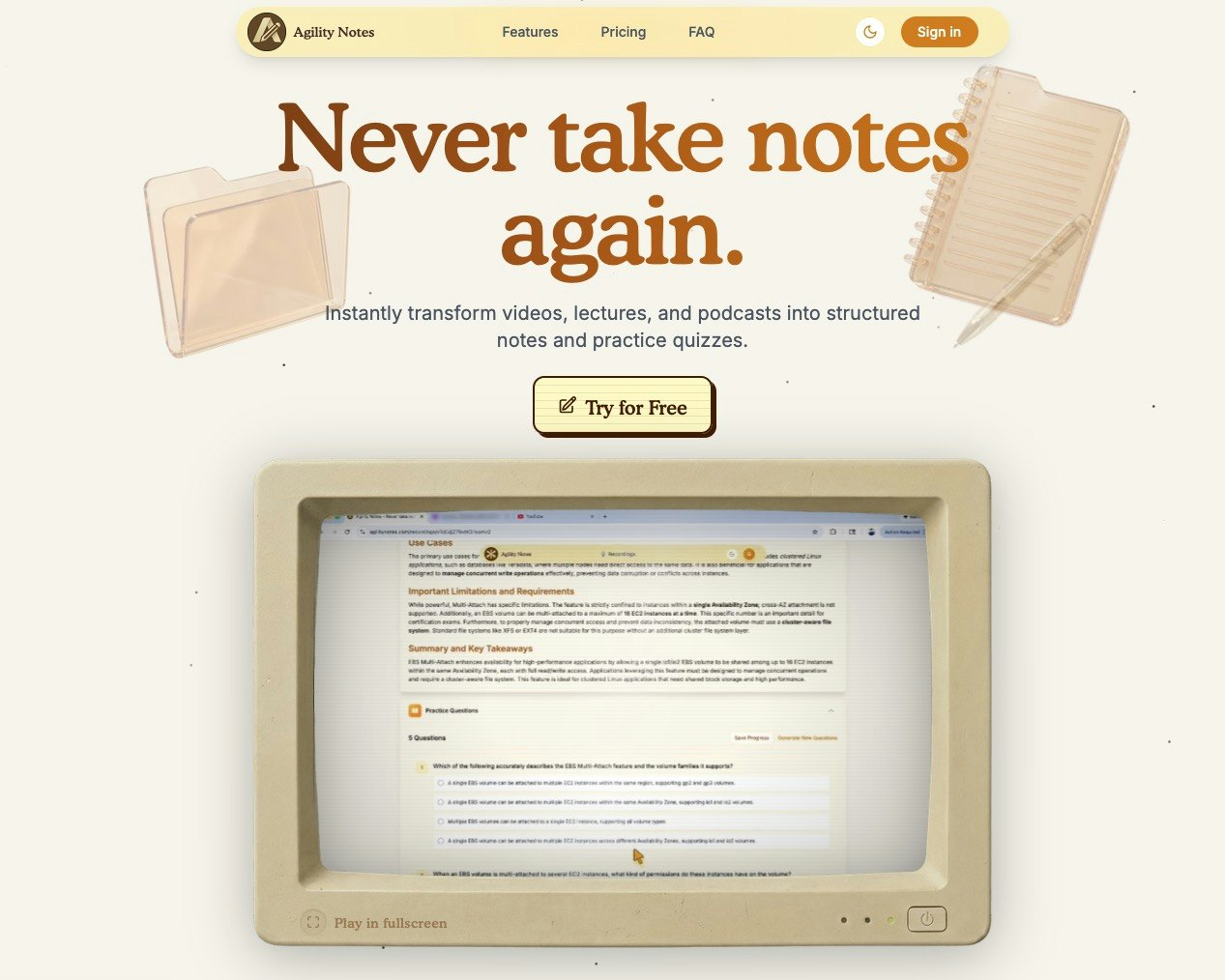 Agility Notes screenshot 1