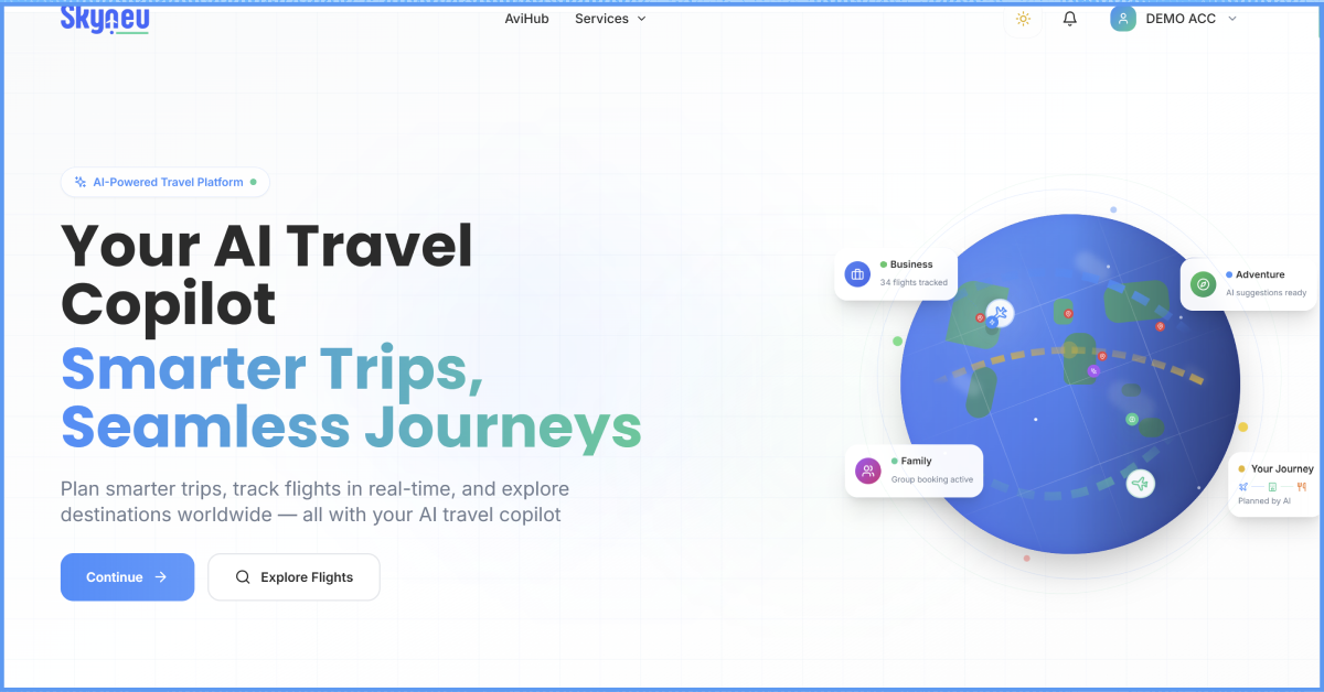 Skyneu — AI-Powered Travel Stack screenshot 1