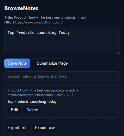 BrowseNotes screenshot 2