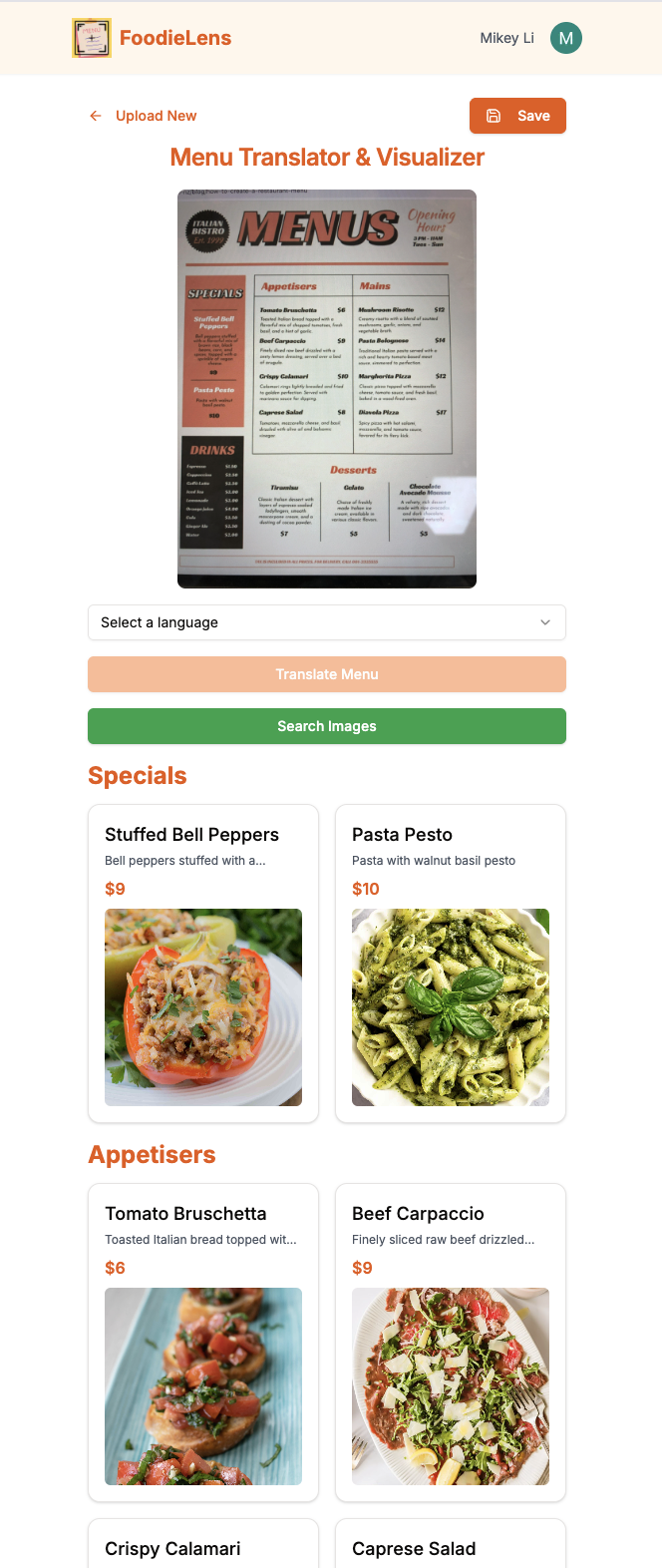 FoodieLens screenshot 3