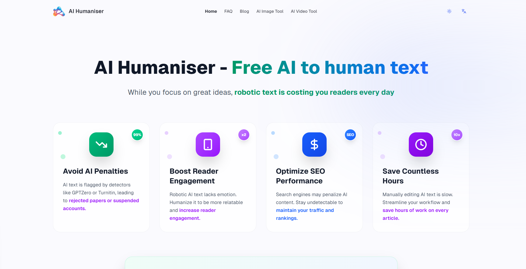 Free AI Humaniser - No Login required screenshot 1