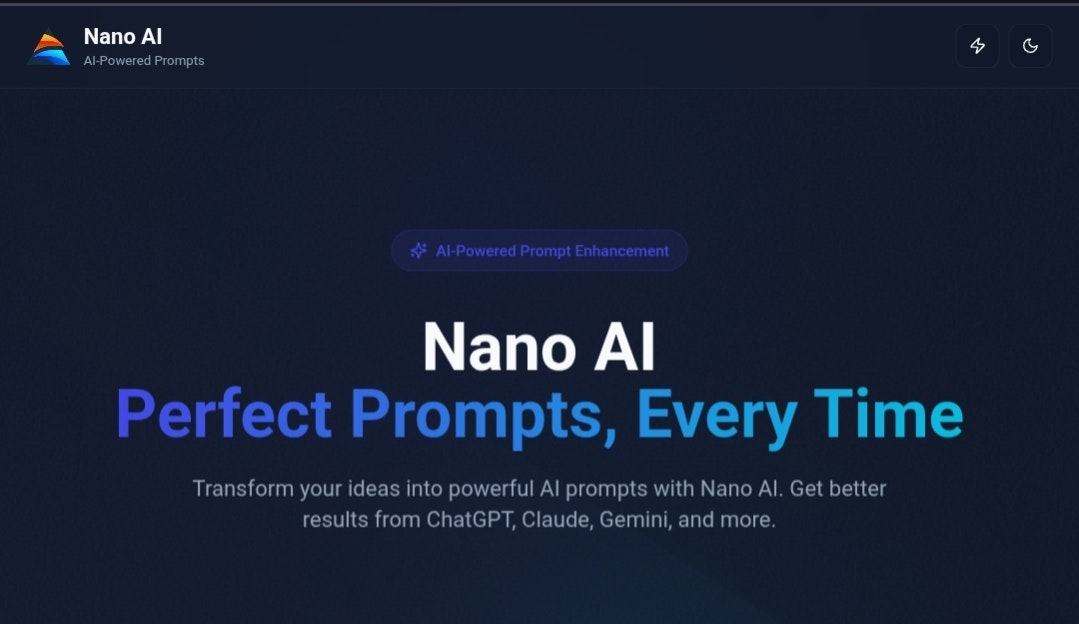Nano Ai prompt enhancers tool screenshot 1