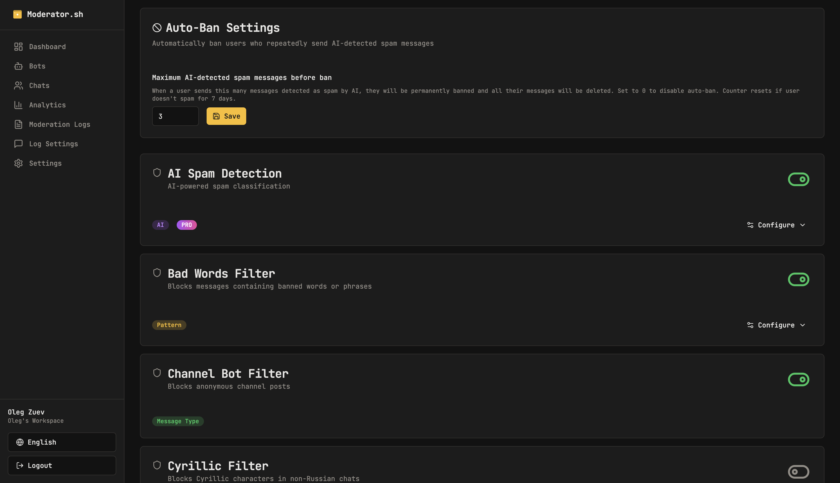 Moderator.sh screenshot 4