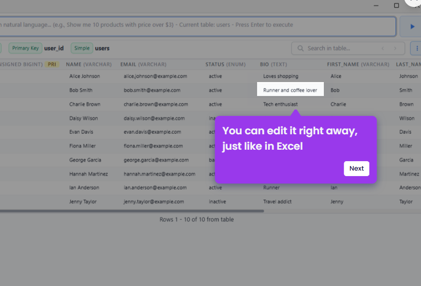 N2Query — AI SQL for MySQL & MariaDB screenshot 4