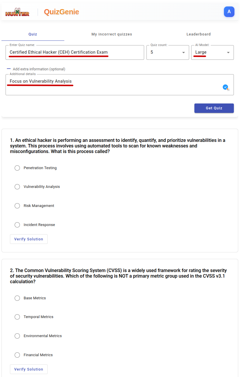 QuizGenie screenshot 2