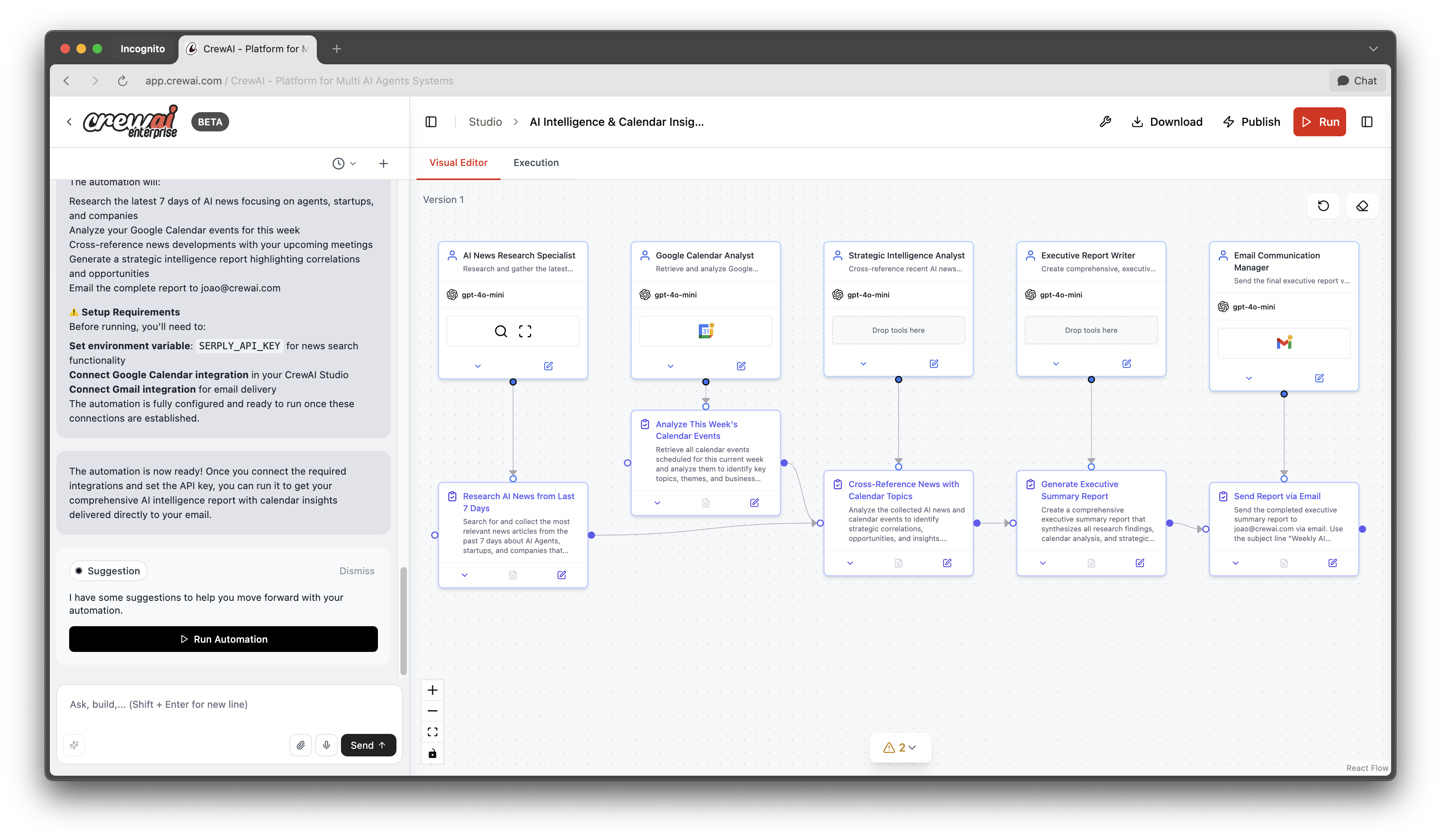 CrewAI AMP - Agent Management Platform screenshot 1