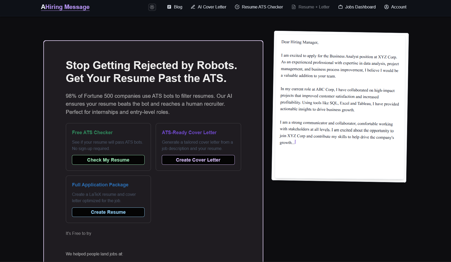 HiringMessage screenshot 1