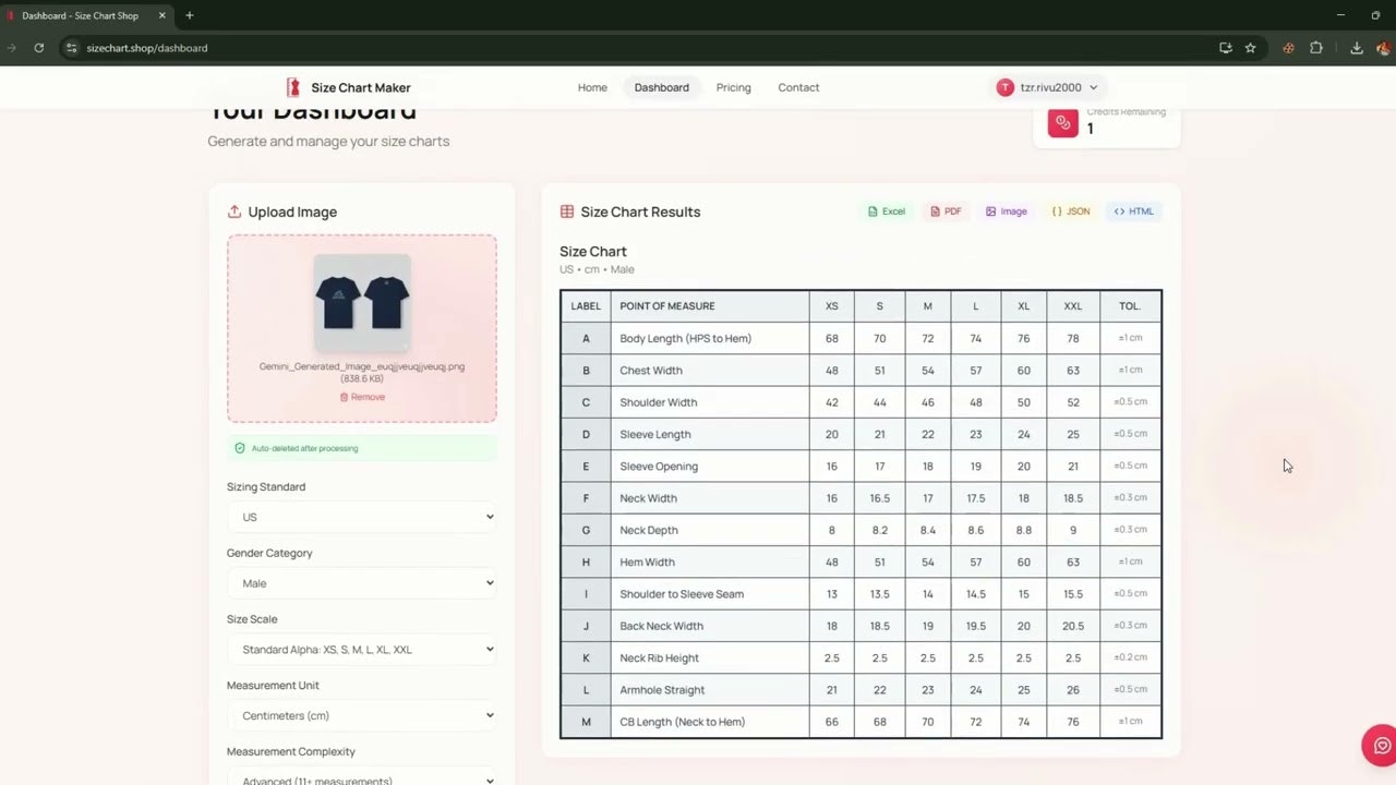 Size Chart Shop screenshot 1