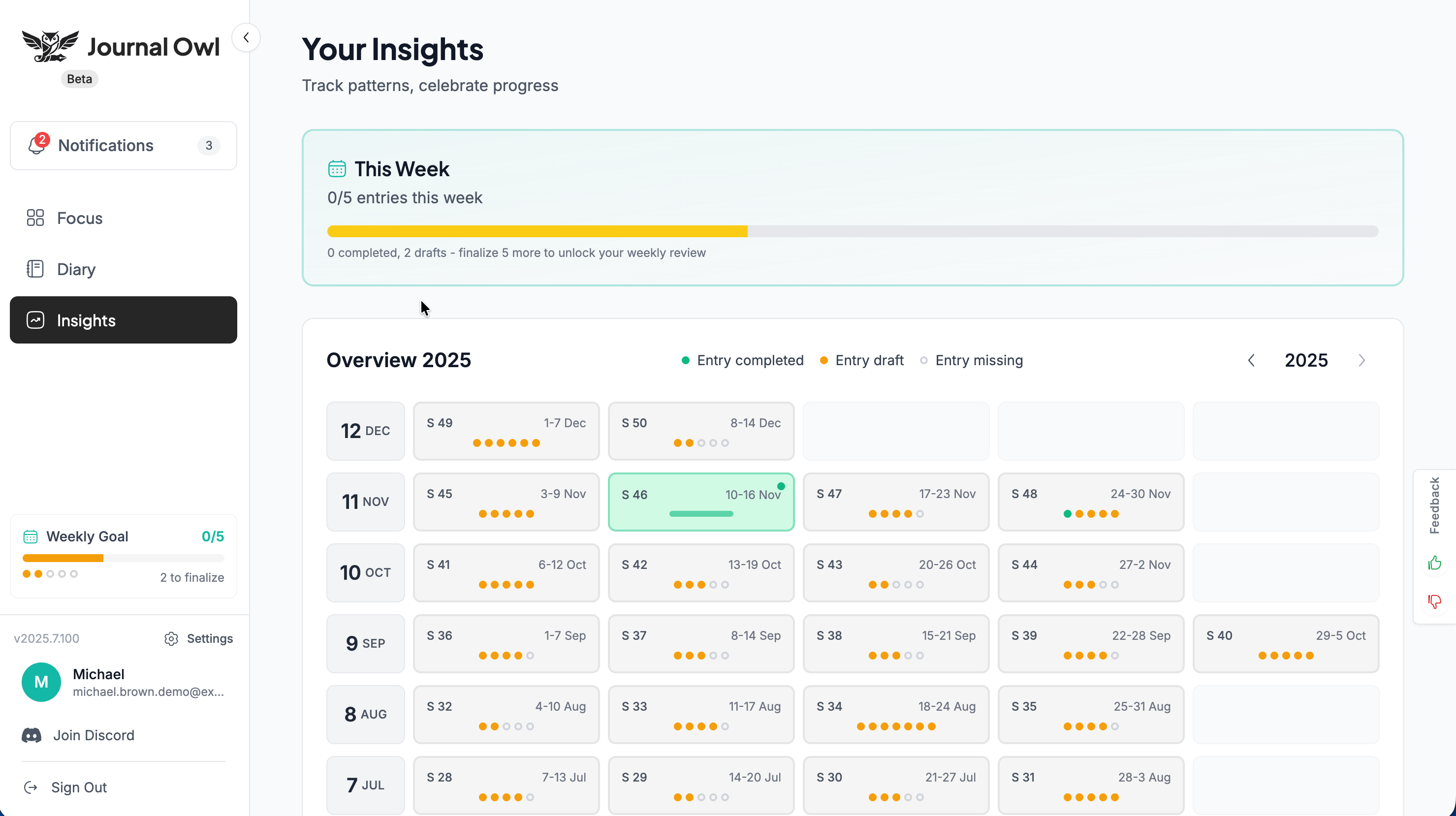 Journal Owl screenshot 4