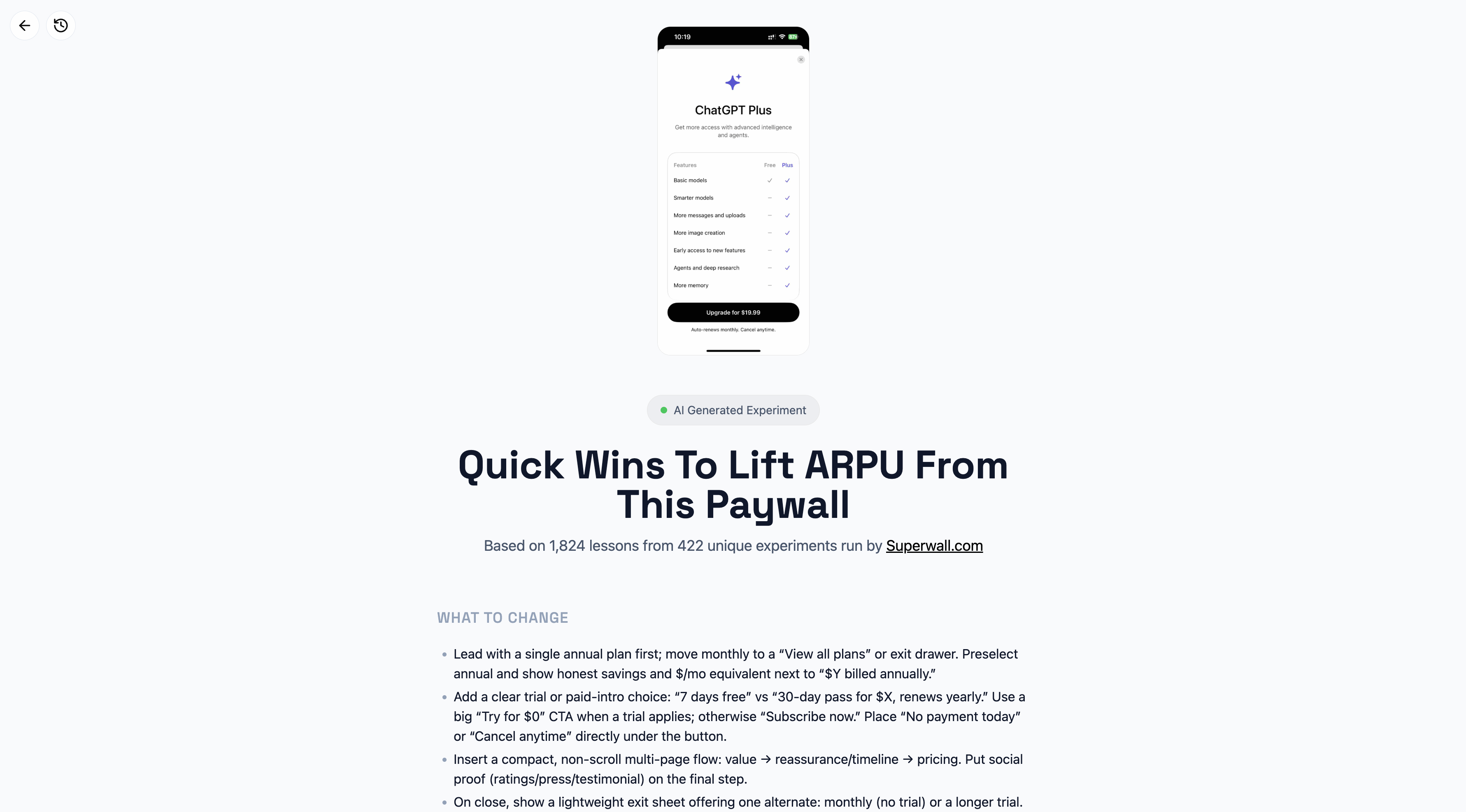 Paywall Experiments screenshot 2