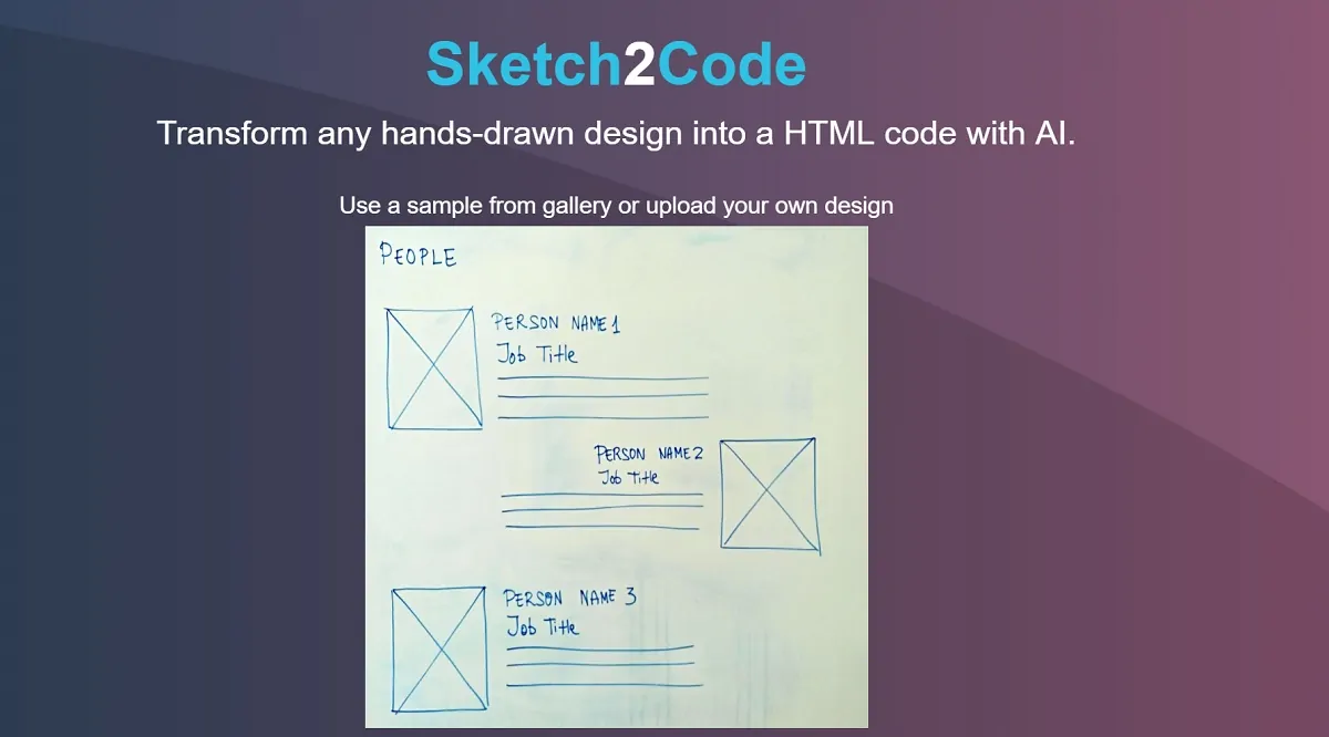 Sketch2Code screenshot 1