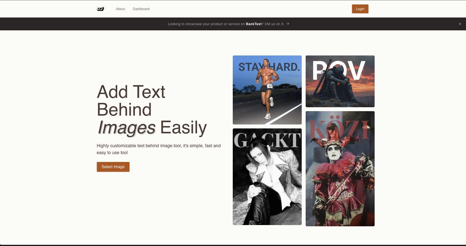 Backtext screenshot 1