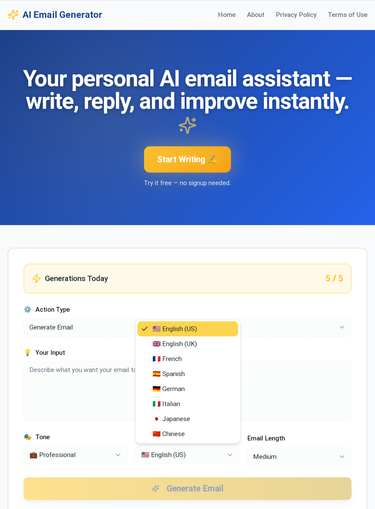 Ai Email Generator screenshot 3