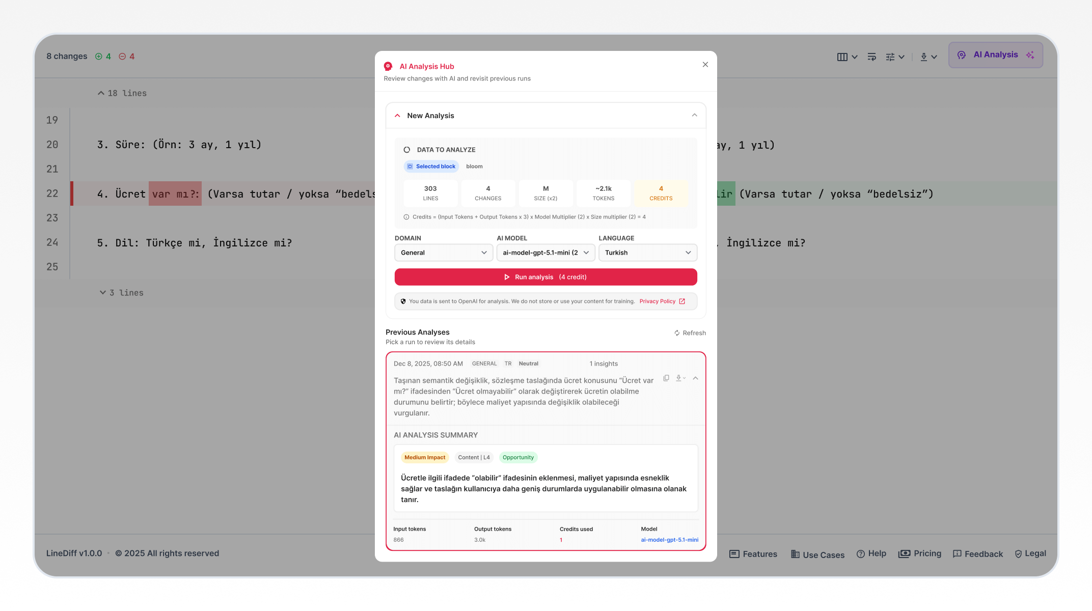 LineDiff screenshot 2