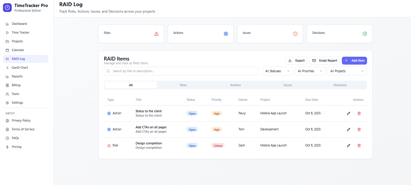 TimeTracker Pro screenshot 4