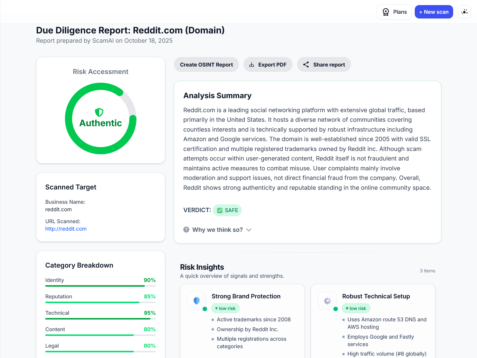 Real-time Website Safety Check by ScamAI screenshot 2