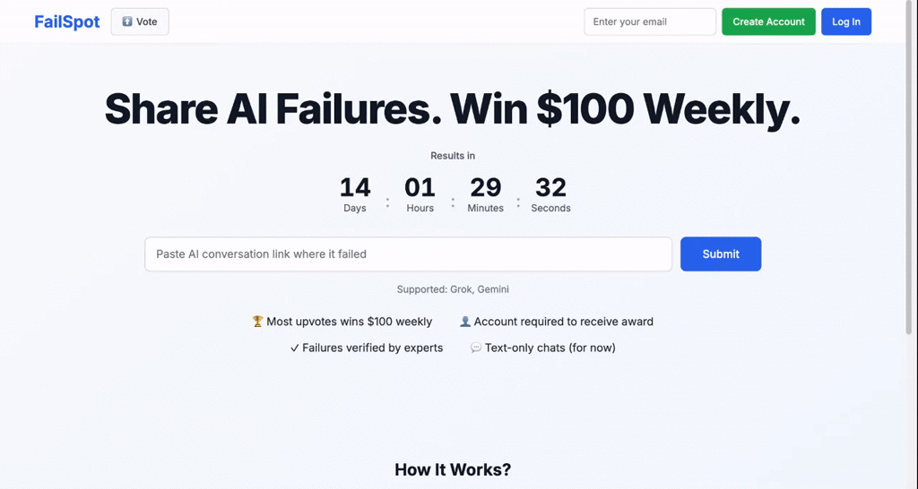 FailSpot-Win $100 weekly for AI Failures screenshot 1