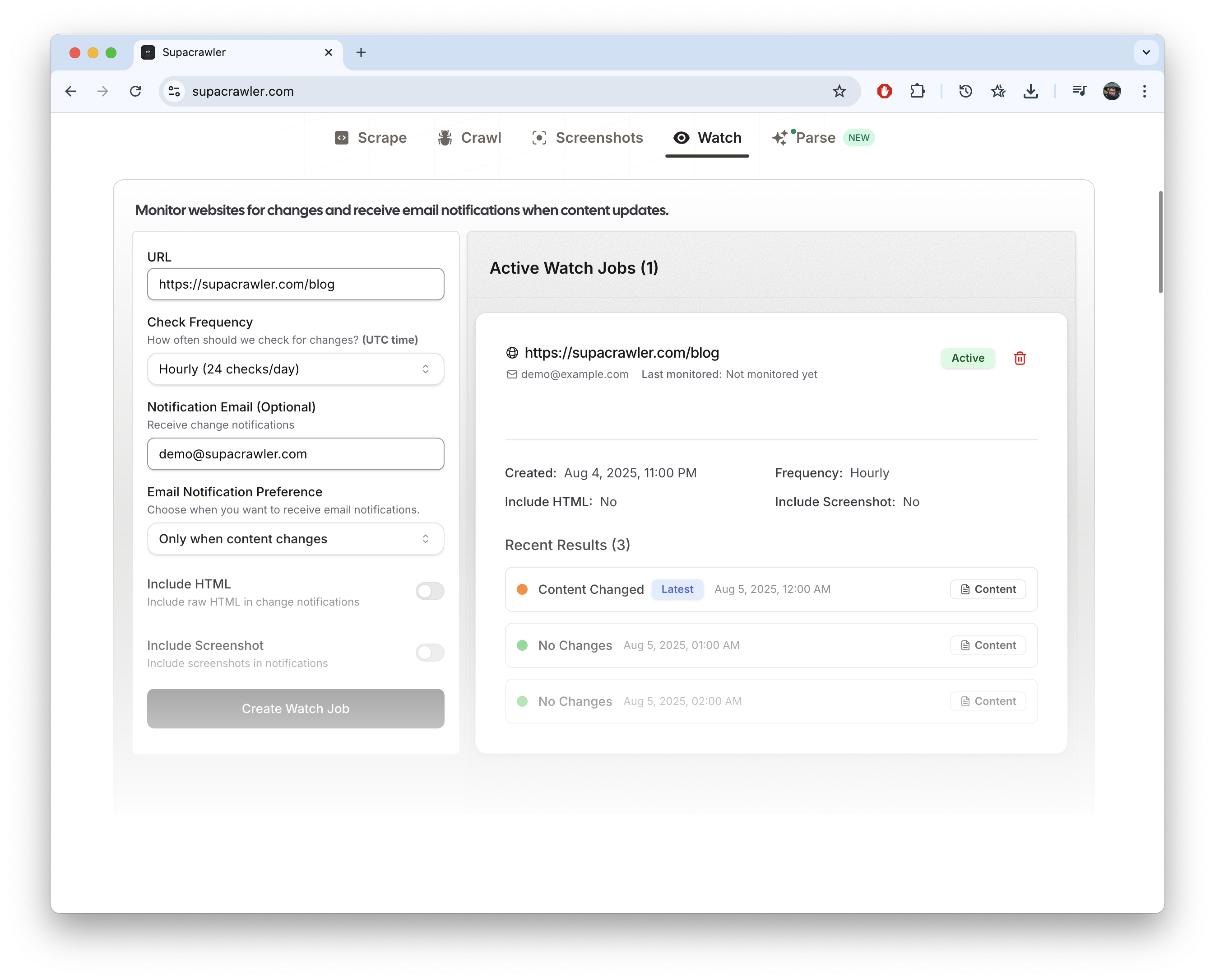 Supacrawler screenshot 2
